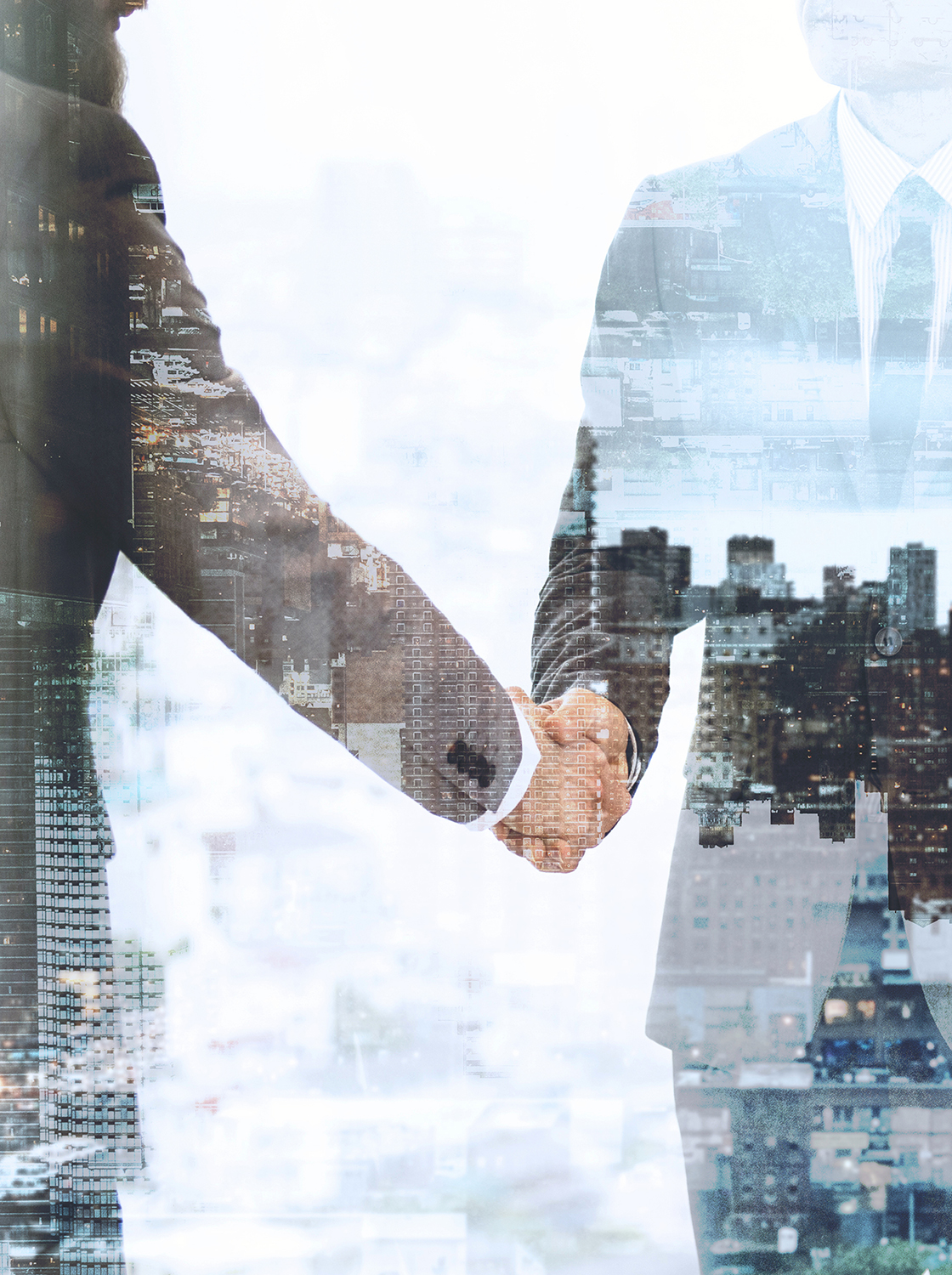 Corporate business handshake between business partners